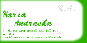 maria andraska business card